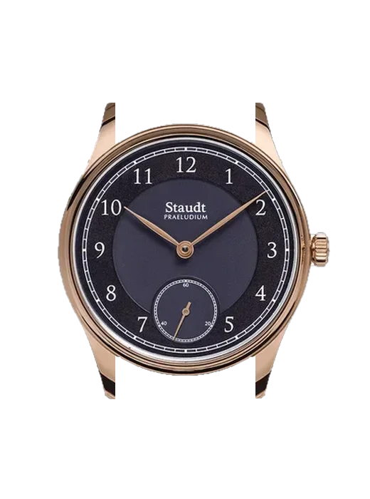 Praeludium Hand Wound P12.011-A03 mit Vintage Kalbslederarmband Braun — Natürliche Patina