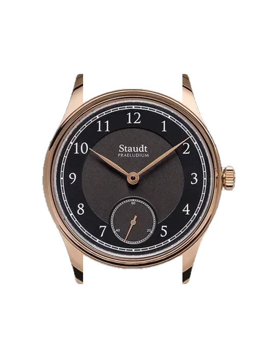 Praeludium Hand Wound P12.031-A02 mit Vintage Kalbslederarmband Braun — Natürliche Patina