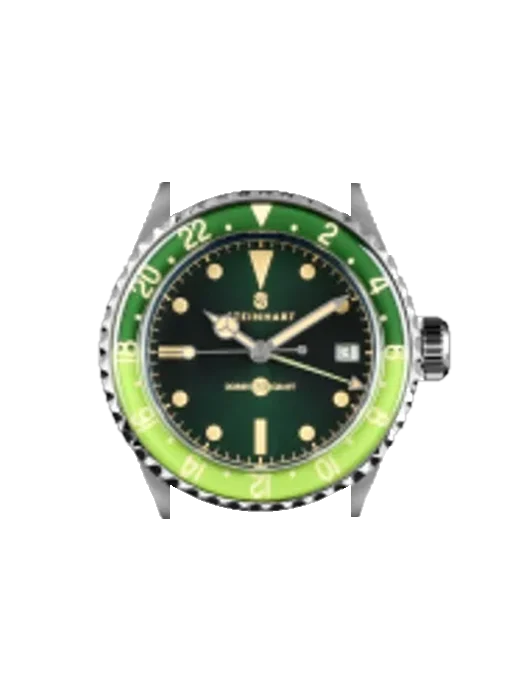 Ocean Ocean 39 vintage GMT green with Grand Cavalier Leather Strap Orange