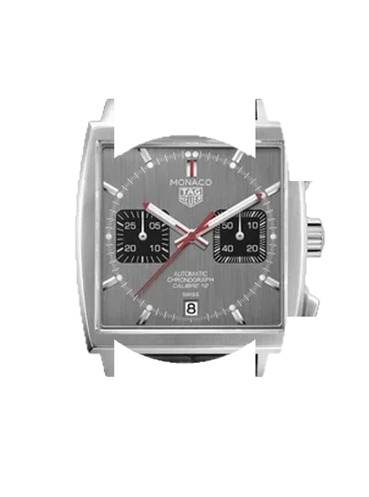 Monaco CAW211J.FC6476 avec Bracelet de montre en cuir de veau vintage marron — Patine naturelle