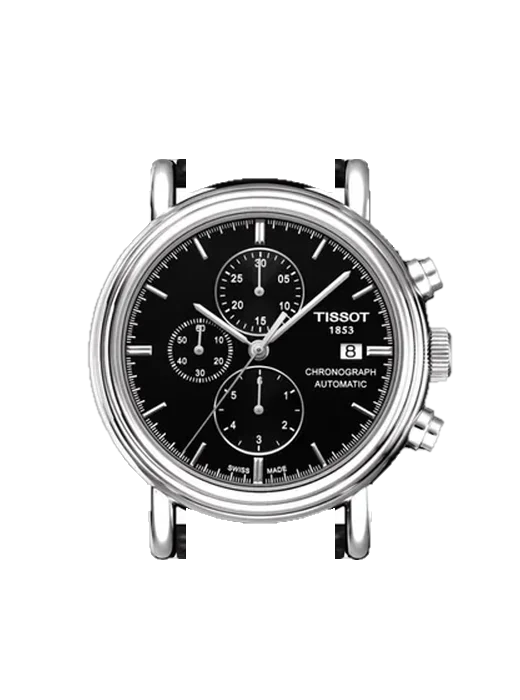 Carson T068.427.16.051.00 mit Rotes Saffiano-Armband mit ecrufarbenen Nähten