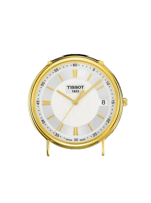 Carson T907.410.16.031.00 mit Schwarzes Saffiano-Armband mit ecrufarbenen Nähten