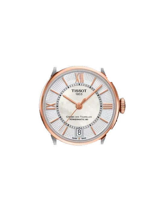Chemin Des Tourelles T099.207.22.118.02 mit Rotes Saffiano-Armband mit ecrufarbenen Nähten