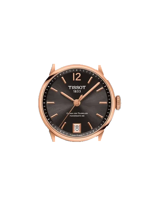 Chemin Des Tourelles T099.207.36.447.00 mit Rotes Saffiano-Armband mit ecrufarbenen Nähten