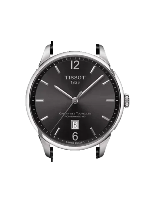 Chemin Des Tourelles T099.407.16.447.00 mit Rotes Saffiano-Armband mit ecrufarbenen Nähten