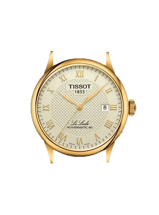 Le Locle T006.407.36.263.00 con Correa de piel de becerro vintage marrón — Patina natural