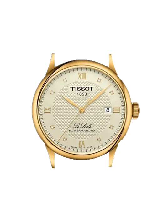 Le Locle T006.407.36.266.00 avec Bracelet de montre en cuir de veau vintage marron — Patine naturelle