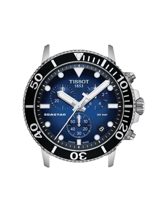 Seastar T120.417.11.041.01 avec Bracelet de montre en cuir de veau vintage marron — Patine naturelle