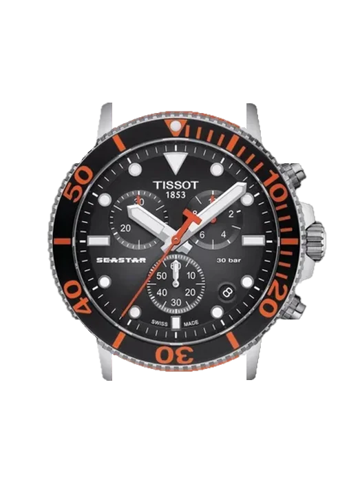 Seastar T120.417.17.051.01 avec Bracelet de montre en cuir de veau vintage marron — Patine naturelle