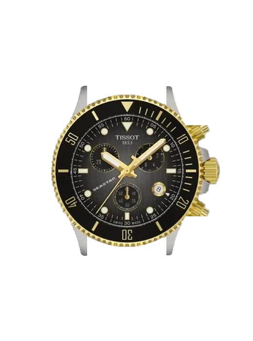 Seastar T120.217.22.061.00 avec Bracelet de montre en cuir de veau vintage marron — Patine naturelle