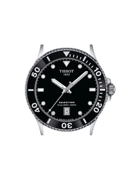 Seastar T120.410.11.051.00 avec Bracelet Grand Cavalier Cuir Orange