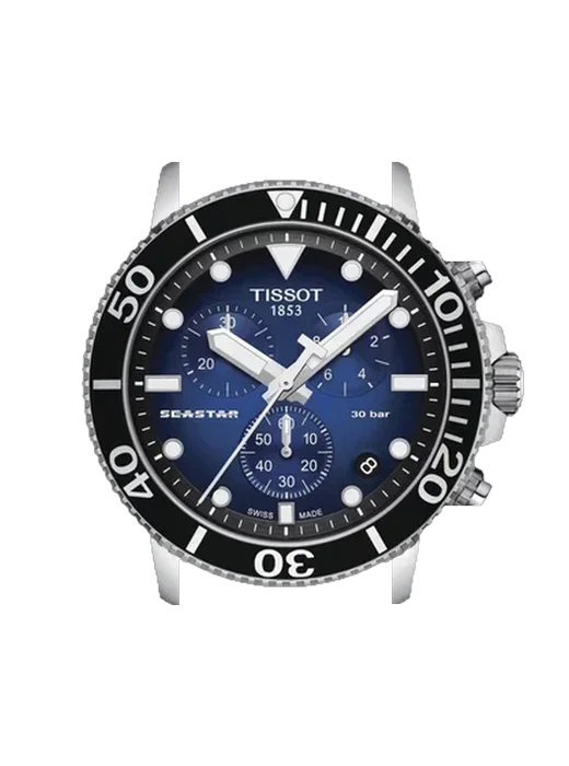 Seastar T120.417.11.041.02 avec Bracelet de montre en cuir de veau vintage marron — Patine naturelle