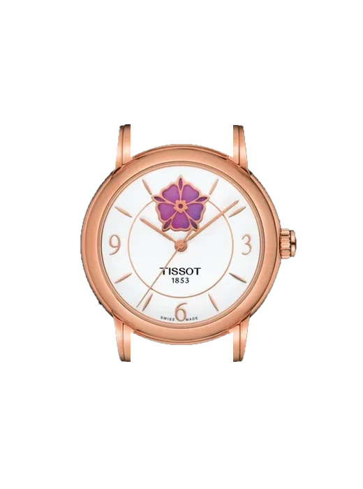 T-Lady T050.207.37.017.05 mit Rotes Saffiano-Armband mit ecrufarbenen Nähten