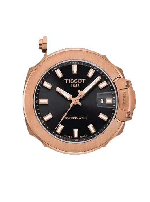 T-Race T115.407.37.051.00 with Vintage Brown Calfskin Strap — Natural Patina