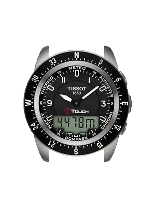 Touch T013.420.44.057.00 mit Armband aus italienischem braunem Leder