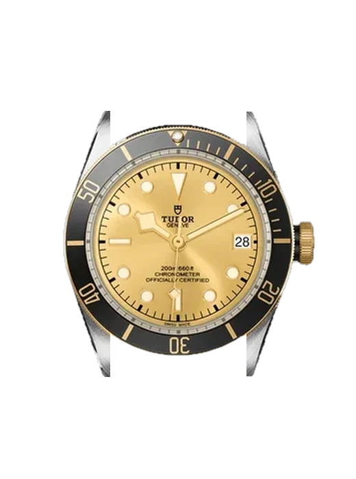 Black Bay 79733N-0003 mit Vintage Kalbslederarmband Braun — Natürliche Patina