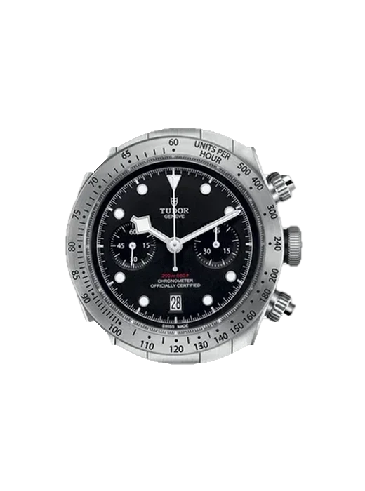Black Bay Chronograph 79350-0004 mit Vintage Kalbslederarmband Braun — Natürliche Patina