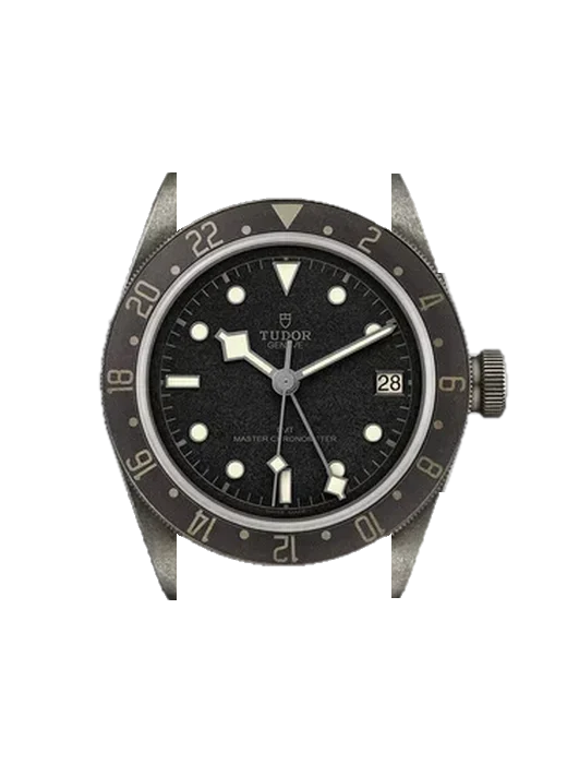 Black Bay GMT 7983/001U con Cinturino Vitello Vintage Marrone — Patina Naturale