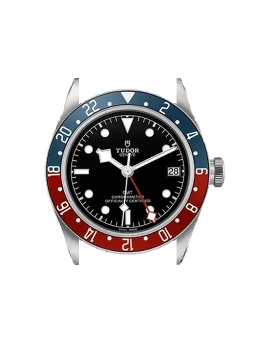 Black Bay GMT 79830RB-0001 mit Vintage Kalbslederarmband Braun — Natürliche Patina