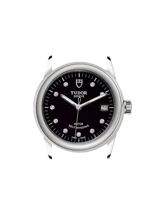 Glamour 55000-0008 mit Schwarzes Saffiano-Armband mit ecrufarbenen Nähten