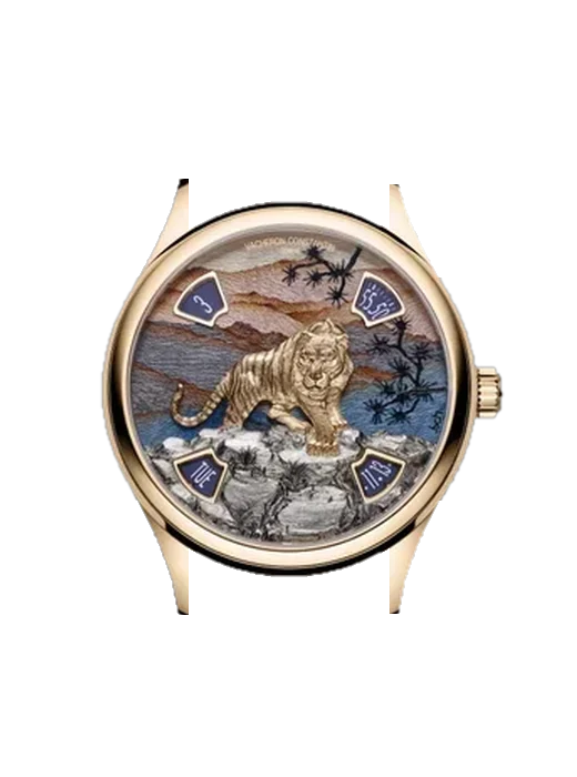 Artelier Cabinotiers Special Order 7600C/000R-B445 mit Alligator-Nubuk-Armband Schwarz mit Ton-in-Ton-Naht, handgenäht