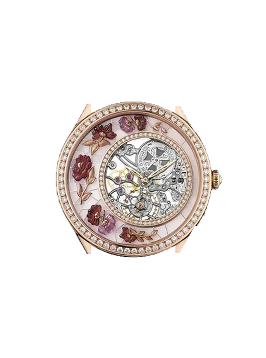 Métiers d'Art 33580/000R-9904 with Pink Ostrich Strap