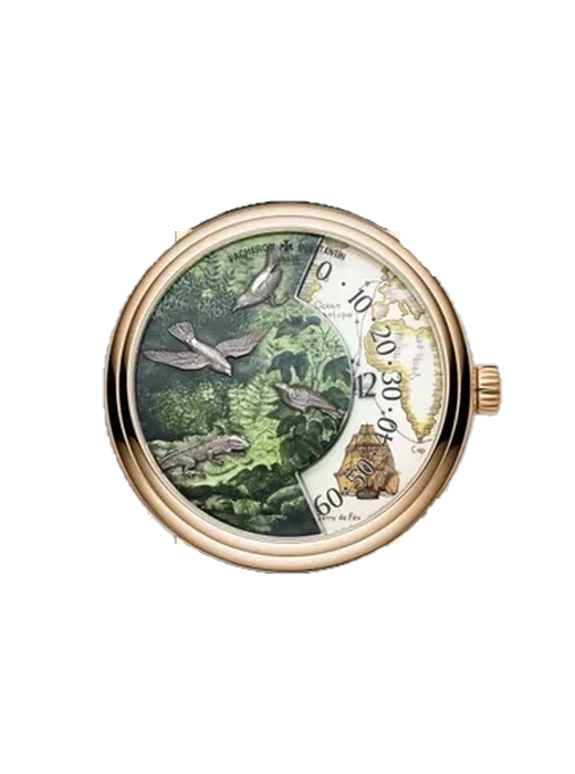 Métiers d'Art 7500U/000R-B994 mit Alligator-Nubuk-Armband Schwarz mit Ton-in-Ton-Naht, handgenäht