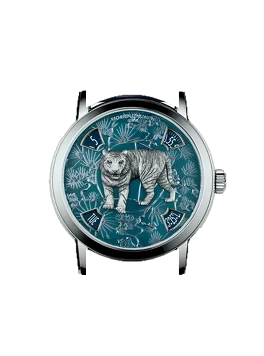 Métiers d'Art 86073/000P-B900 mit Alligator-Nubuk-Armband Schwarz mit Ton-in-Ton-Naht, handgenäht