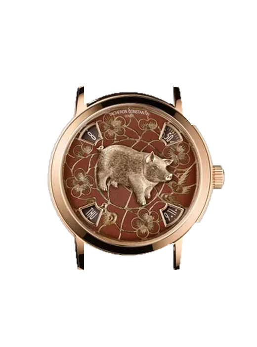 Métiers d'Art 86073/000R-B429 avec Bracelet Alligator Nubuck Noir avec Surpiqûre Ton sur Ton Faite Main