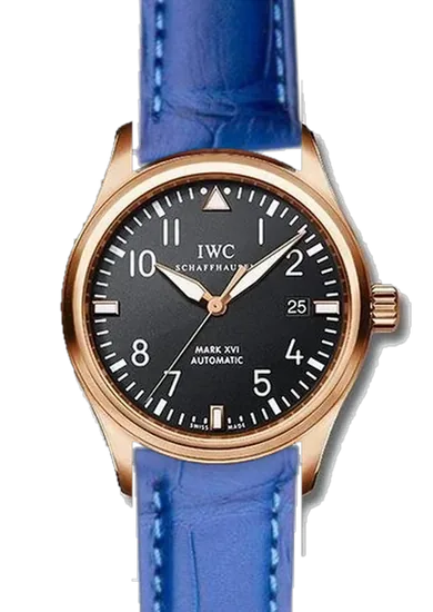 Pilot IW3255-15 con Correa de cocodrilo azul mate