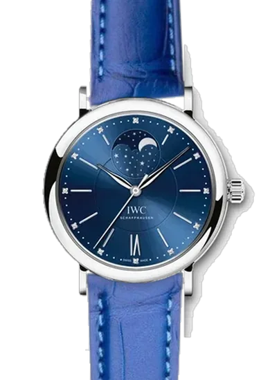 Portofino IW4590-06 con Correa de cocodrilo azul mate