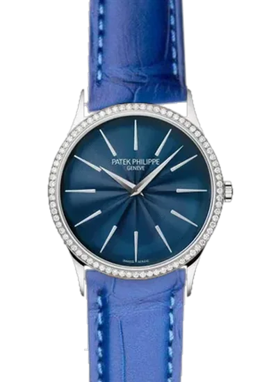 Calatrava 4997/200G-001 avec Bracelet Alligator Bleu Mat
