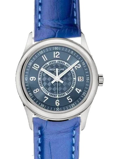 Calatrava 6007A-001 mit Mattblaues Alligator-Armband