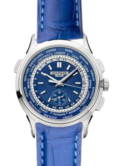 Complications 5930G-001 con Correa de cocodrilo azul mate