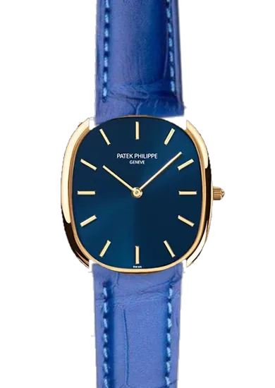 Golden Ellipse 3738/100J-012 avec Bracelet Alligator Bleu Mat