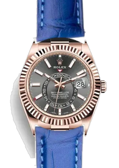 Sky-Dweller 326235-0006 con Cinturino Alligatore Azzurro Opaco
