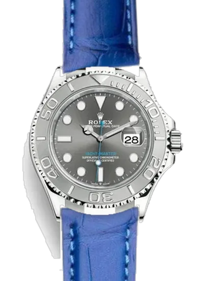 Yacht-Master 126622-0001 con Correa de cocodrilo azul mate