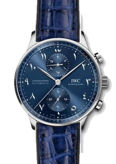 Portugieser IW3714-89 con Cinturino Ibrido Alligatore e Caucciù Blu