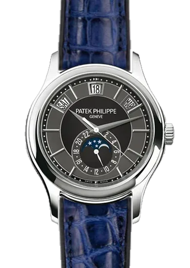 Complications 5205G-010 con Correa híbrida de piel de cocodrilo y caucho azul