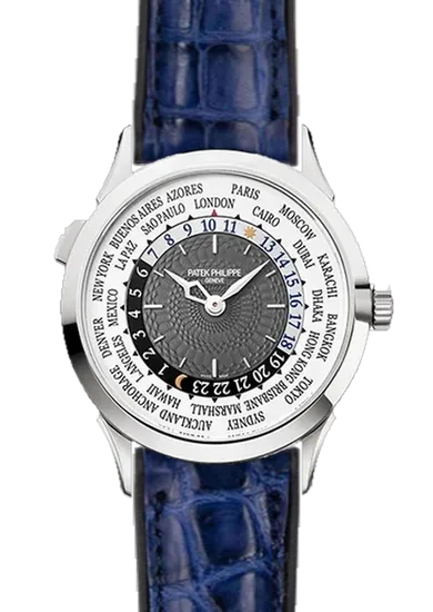 Complications 5230G-001 con Correa híbrida de piel de cocodrilo y caucho azul
