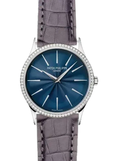 Calatrava 4997/200G-001 avec Bracelet Alligator Gris Foncée Mat