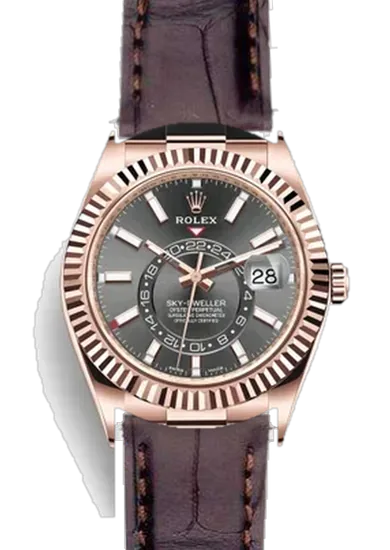 Sky-Dweller 326235-0006 con Cinturino Alligatore Marrone Scuro Opaco