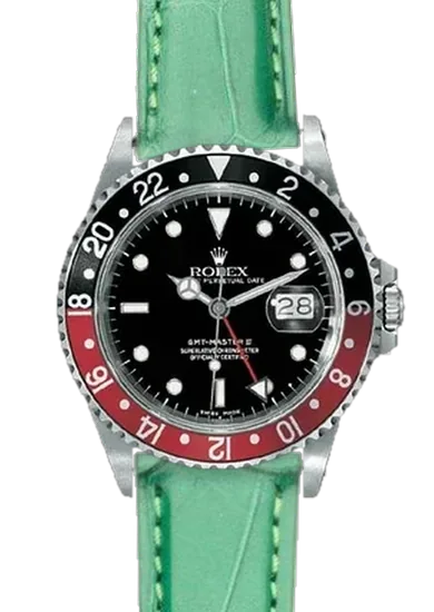 GMT-Master 16710 Coke with Millennium Green Alligator Strap