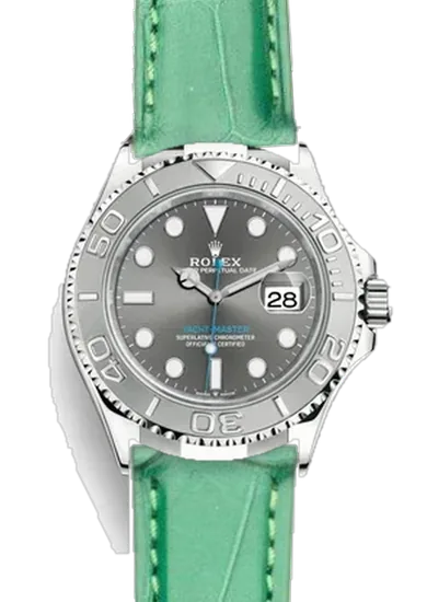 Yacht-Master 126622-0001 con Correa de cocodrilo Millennium Green