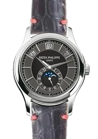 Complications 5205G-010 con Correa de cocodrilo negro con ribete rojo claro