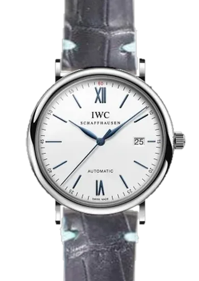 Portofino IW3565-27 con Cinturino Alligatore Nero con Bordi Azzurri