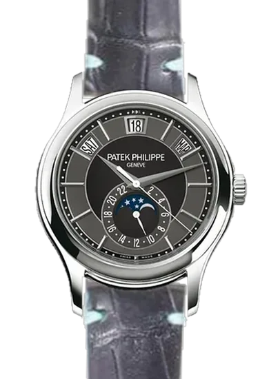 Complications 5205G-010 con Correa de cocodrilo negra con bordes azules