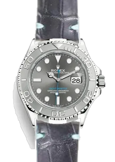 Yacht-Master 126622-0001 con Correa de cocodrilo negra con bordes azules