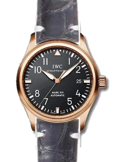 Pilot IW3255-15 con Correa de cocodrilo negro con ribetes blancos