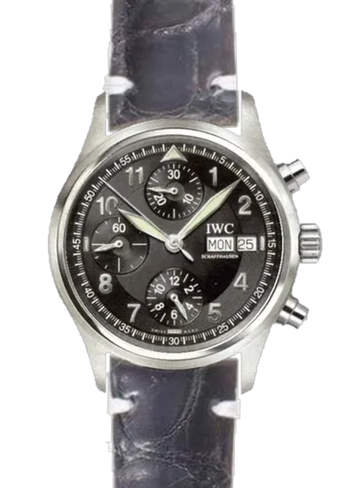Pilot IW3706-15 con Correa de cocodrilo negro con ribetes blancos